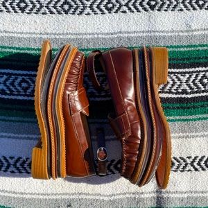 Jeffrey Campbell Havana Last brown clear layered platform loafers *need repair*